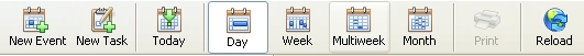 Default Calendar Toolbar