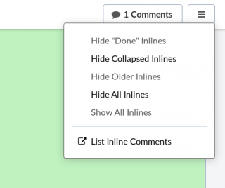 Full Hide Comments Menu